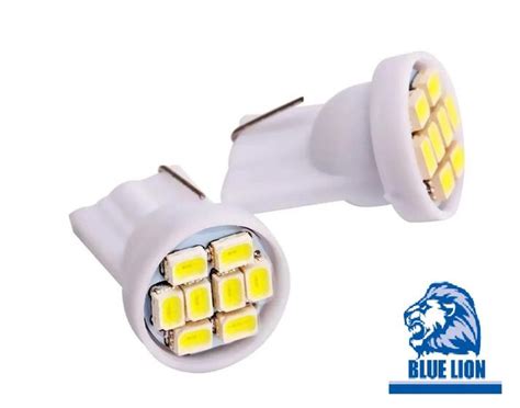 10 Leds Lâmpada T10 8 Leds Smd Pingo Luz W5w 1026 Carro Moto Blue