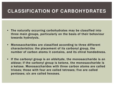 Classification Of Carbohydrates With Definition Types