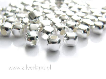 10 Stuks 6mm Sterling Zilveren Kralen Kubus Zilverland Zilveren