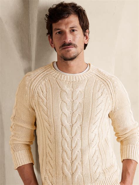 Ezra Chunky Linen Cotton Sweater Banana Republic