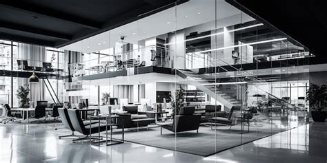 Premium Photo | Professional Modern Office Spaces in Black and White