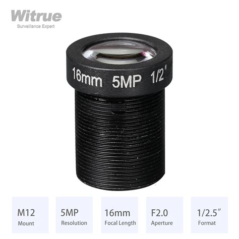 Объектив Witrue HD 5 Мп M12 8 мм 12 мм 16 мм формат F2.0 1/2.5 "для ...