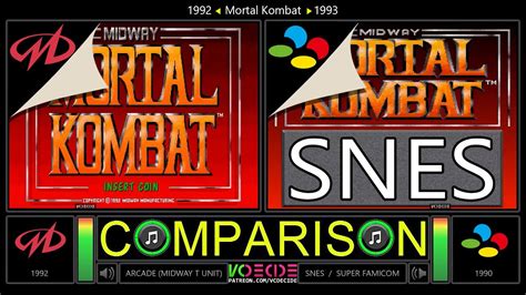 Mortal Kombat 1 Arcade Vs SNES Side By Side Comparison Dual