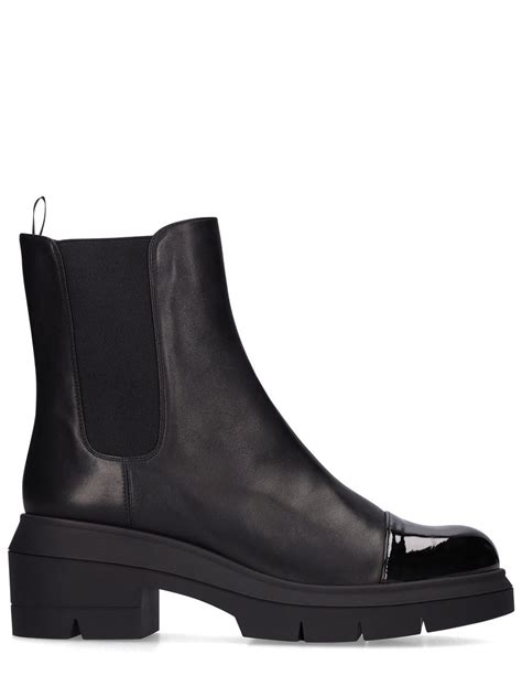 Stuart Weitzman 45mm Norah Leather Chelsea Boots In Black Lyst