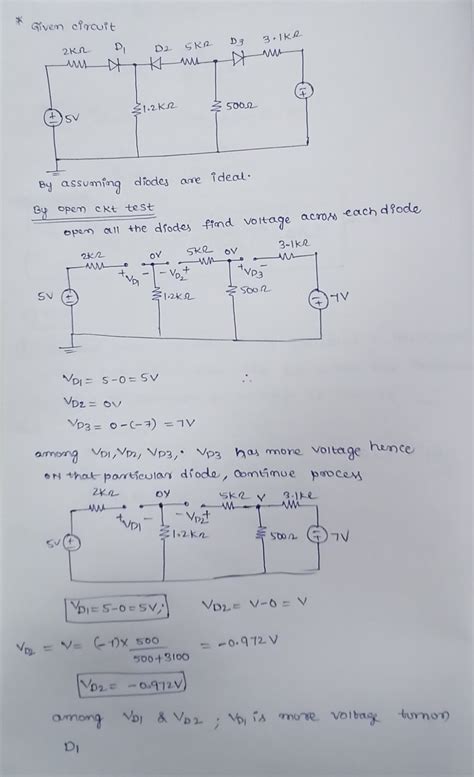 [solved] In The Circuit Below Identify The State Of Each Diode And The Course Hero