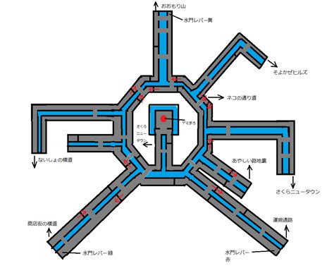 桜町地下水道の全体地図 妖怪ウォッチ攻略じょうほう