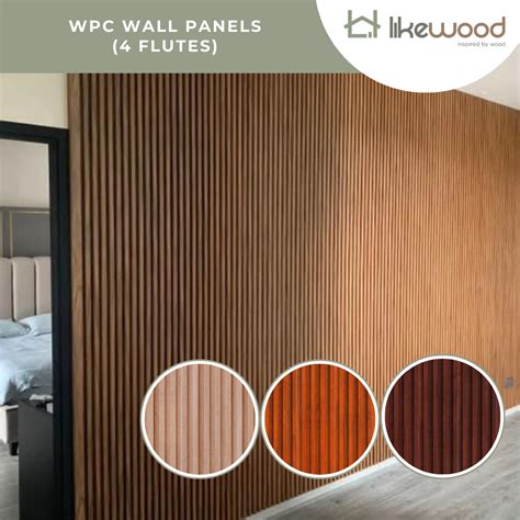 MATIMCO LIKEWOOD WPC Fluted Wall Panels 4 FLUTES 2 4 X 16 X 290 Cm