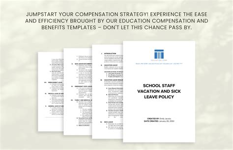 School Staff Vacation And Sick Leave Policy Template In Word PDF