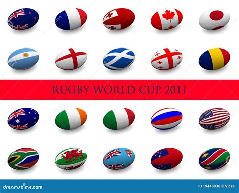 Rugby World Cup Participating Nations Stock Illustration