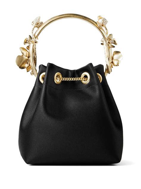 Jimmy Choo Bon Bon Flower Appliqué Satin Bag Farfetch