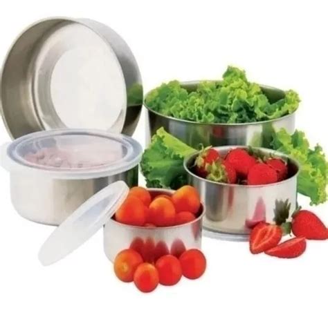 Jogo Saladeira Bacia Tigela Bowl Aço Inox 5 Pc Conjunto Frete grátis