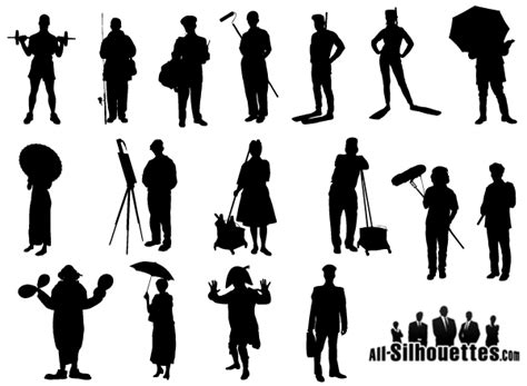 Working People Silhouette Vector Free | Schattenfiguren ...