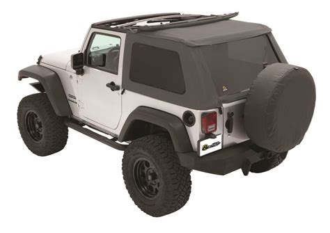 👉Bestop Jeep JK Soft Top Trektop NX Twill 07-17 Jeep Wrangler JK 2-Door Granite Gray Twill Kit ...