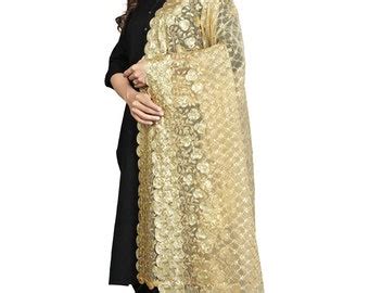 Golden Dupatta Etsy