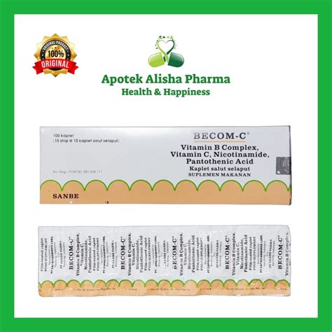 Jual Becom-C Tablet (Strip 10tablet) - Becom C Kaplet Vit C + Vit B