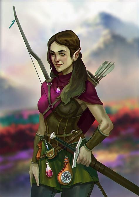 [oc] [art] Commission Of Aspen Naledi My Wood Elf Rogue R Dnd