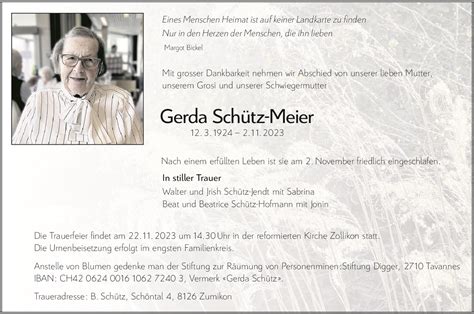 Gerda Sch Tz Hommages