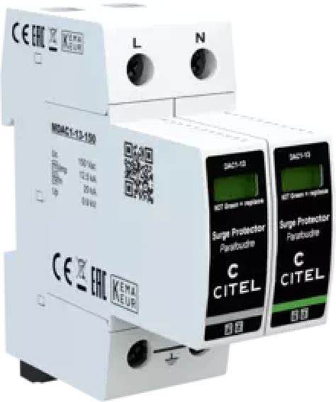 CITEL DAC1-13S-11-150 УЗИП Тип 1+2, Схема (1+1), 2 полюса, TT-TN, 150 ...