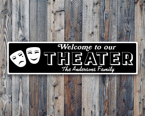 Personalized Theater Sign Home Theater Sign Custom Home | Etsy