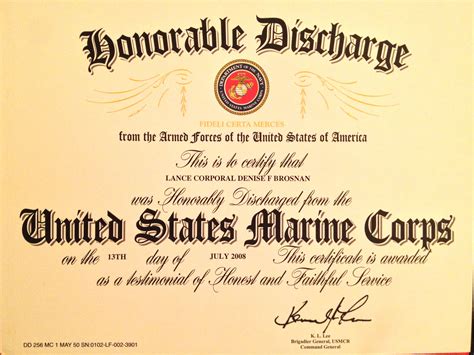 Honorable Discharge Certificate Template