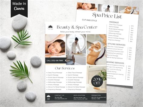 Diy Massage Spa Beauty Flyer Templates Design Editable Etsy Canada