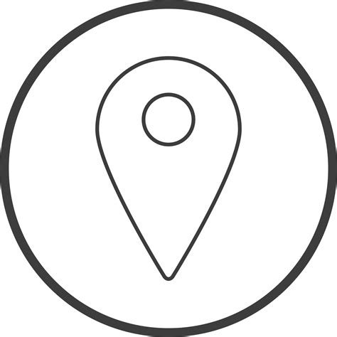 Location Pointer Pin Icon In Thin Line Black Circle Frames Png