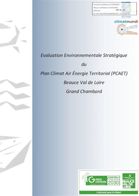 Pdf Evaluation Environnementale Strat Gique Du Plan Climat Air