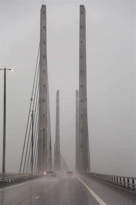 The Oresund Bridge stock image. Image of famous, atmospheric - 103185765