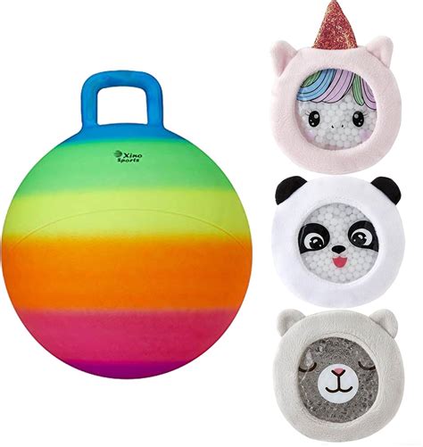 Xino Sports Rainbow Hopping Ball And Ice Packs Bundle