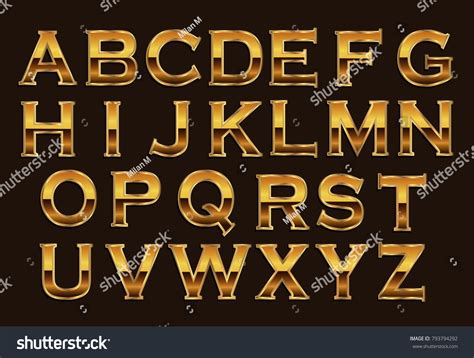 Vector Golden Alphabetgolden Letters Design Stock Vector (Royalty Free ...