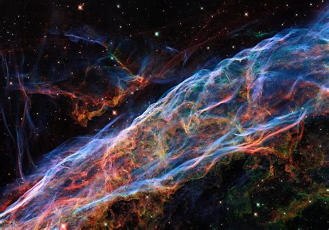 哈勃太空望远镜展示天鹅座面纱星云 Veil Nebula 绝美画面 神秘的地球 科学 自然 地理 探索