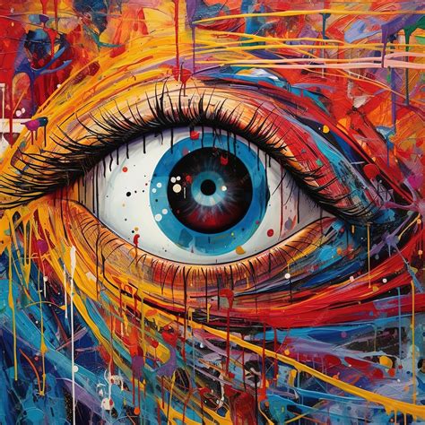 Premium Photo | Oil painting of a human eye