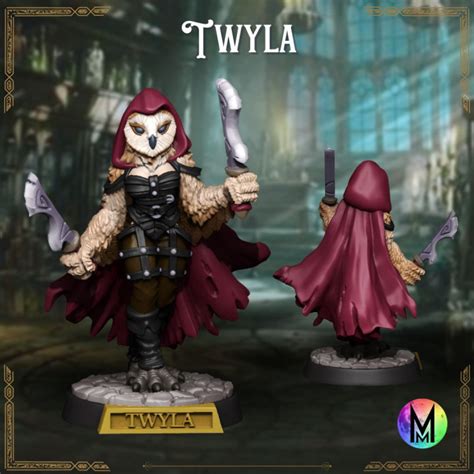 3d Printable Owlkin Of Grimmbridge Owlkin Rogue Owlkin Wizard