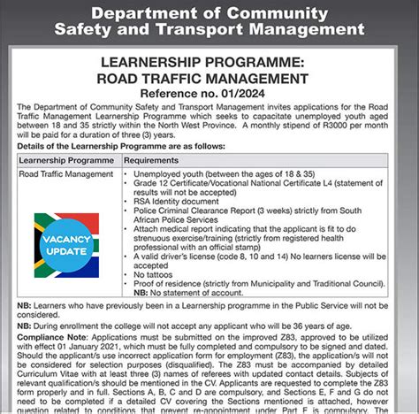 North West Department Of Community Safety And Transport Management