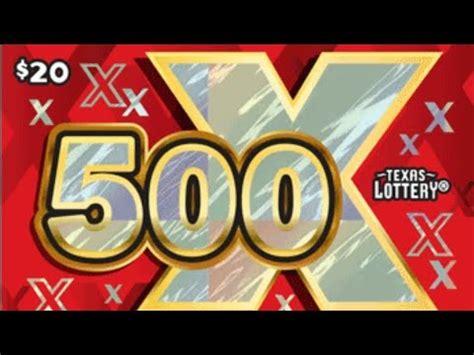 20 500X Texas Lottery Scratch Off Ticket With Top Prize Of