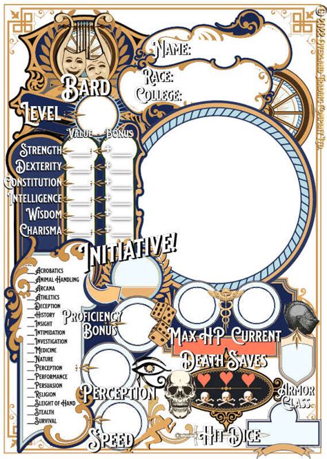 Bard Character Sheet 5E