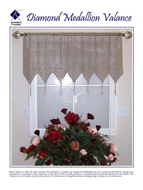 Diamond Medallion Thread Crochet Valance - Kathryn Clark Crochet