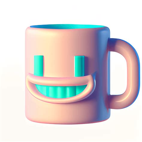 Happy Cute Mug with Handle · Creative Fabrica