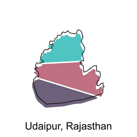 mapa de udaipur Rajasthan vistoso geométrico moderno describir alto