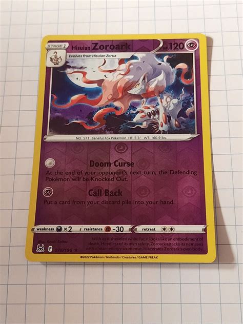 Pokémon TCG Hisuian Zoroark Sword Shield Lost Origin 076 196