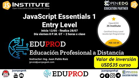 Anuncio Javascript Essentials Rumbo Certificaci N Jse Youtube