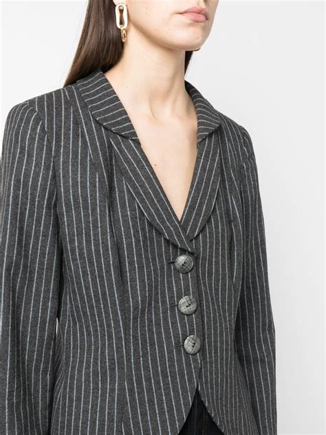 Giorgio Armani Pre Owned Blazer Gessato Con Revers A Lancia Pre Owned