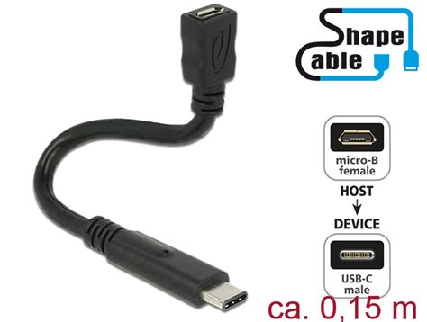 Delock Products 83929 Cable USB 2 0 Micro B Female USB 2 0 Type C