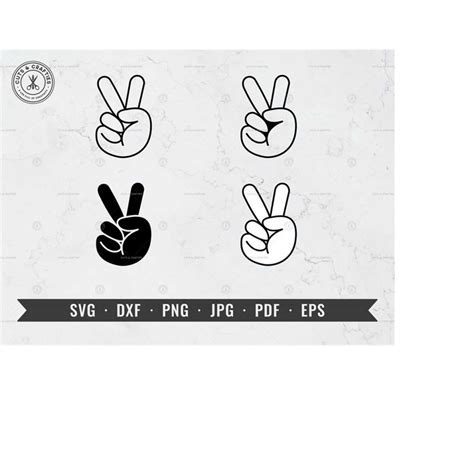 Hand Peace Sign Svg V Sign Svg Peace Out Love Hippie Han Inspire