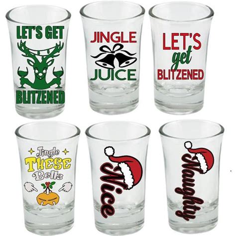 Christmas Shot Glasses Etsy