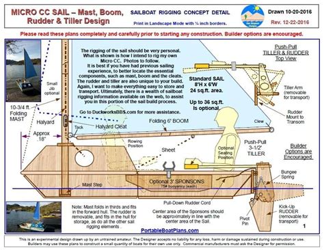 Micro Camper Cruiser Sail Supplement Plans Duckworks Boat Builders Supply