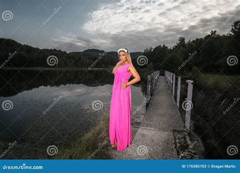 Beautiful Blonde By The Lake Stock Image Image Of Fantasy Cute 176585703
