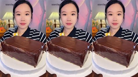 ASMREat chocolate cream layer cake soft and waxy sound 크림 케ց 먹방