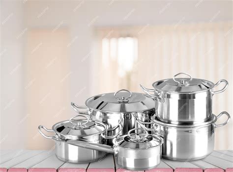 Premium Photo | Stainless steel pots and pans