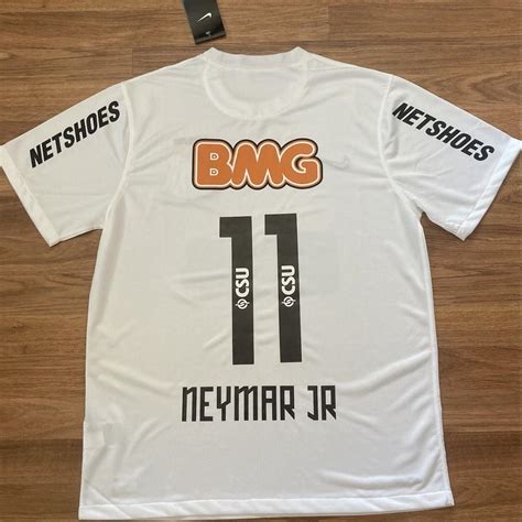 Santos Neymar 11 Home White Soccer Jersey Depop